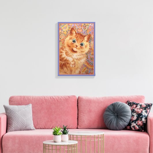 Louis Wain Astonned ginger cat Children's room Canvas Afdruk (Insitu (Woonkamer))