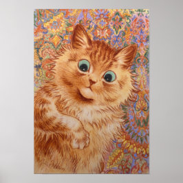 Louis Wain Astonned ginger cat Children's room Poster