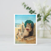 Louis Wain bij het strand Briefkaart (Staand voorkant)