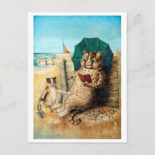 Louis Wain bij het strand Briefkaart