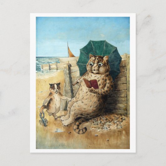 Louis Wain bij het strand Briefkaart (Voorkant)