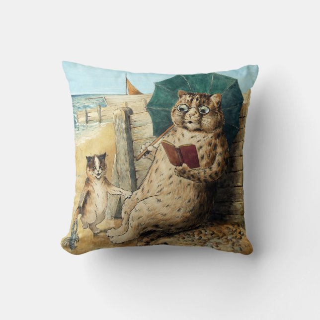 Louis Wain bij het strand Kussen (Voorkant)