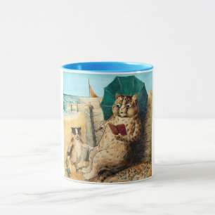 Louis Wain bij het strand Mok