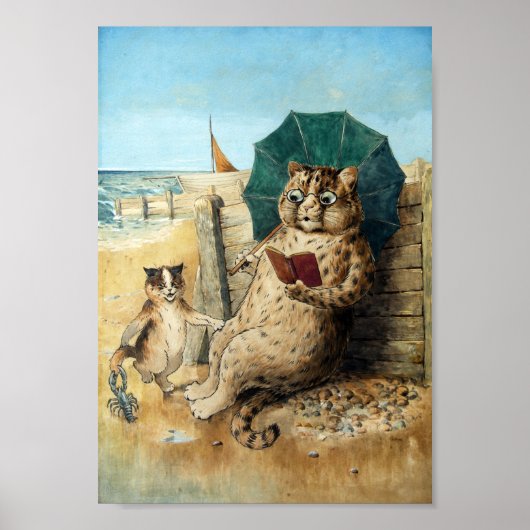 Louis Wain bij het strand Poster (Voorkant)