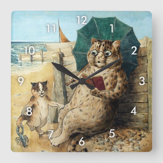 Louis Wain bij het strand Vierkante Klok (Voorkant)
