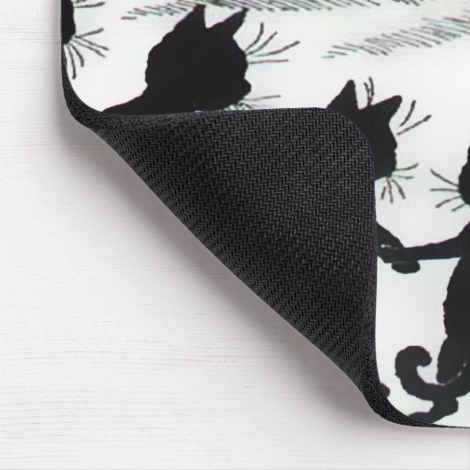 Louis Wain Black Cat Moon Mousepad Muismat (Hoek)