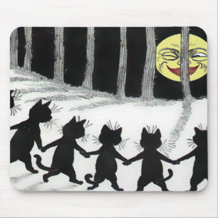 Louis Wain Black Cat Moon Mousepad Muismat