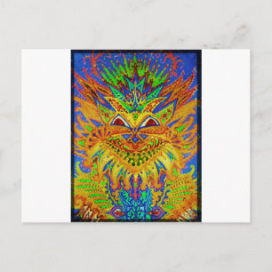 Louis Wain - Blue Paisley Cat Briefkaart