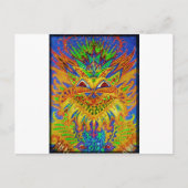 Louis Wain - Blue Paisley Cat Briefkaart (Voorkant)