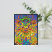 Louis Wain - Blue Paisley Cat Briefkaart (Staand voorkant)