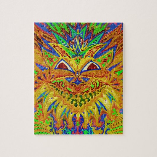 Louis Wain - Blue Paisley Cat Legpuzzel (Verticaal)