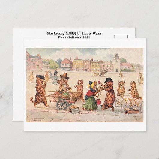 Louis Wain Briefkaart (Voorkant / Achterkant)