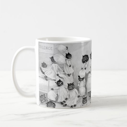 Louis Wain Cat Art Be Good cat pillow gevecht Koffiemok (Links)