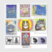 Louis Wain Cat Art Sticker (Vel)