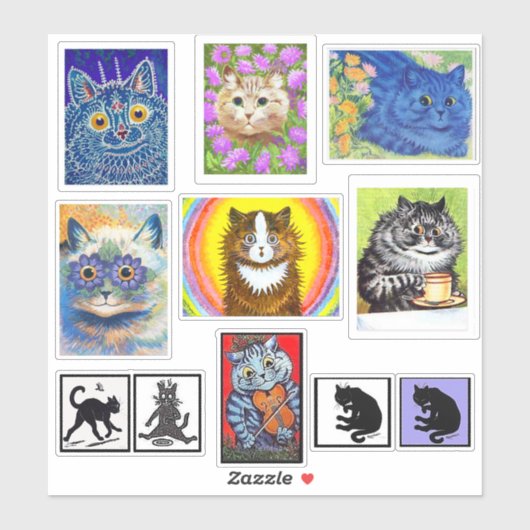 Louis Wain Cat Art Sticker (Vel)