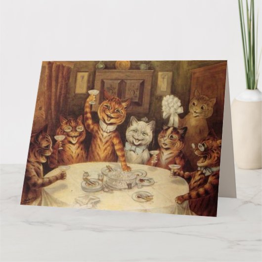 LOUIS WAIN CAT CATS BIRTHDAY CELEBRATION BIG KAART (Voorkant)