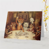LOUIS WAIN CAT CATS KERSTFEEST GROET KAART (Gele Bloem)