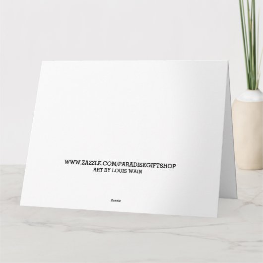 LOUIS WAIN CAT CATS KERSTFEEST GROET KAART (Achterkant)