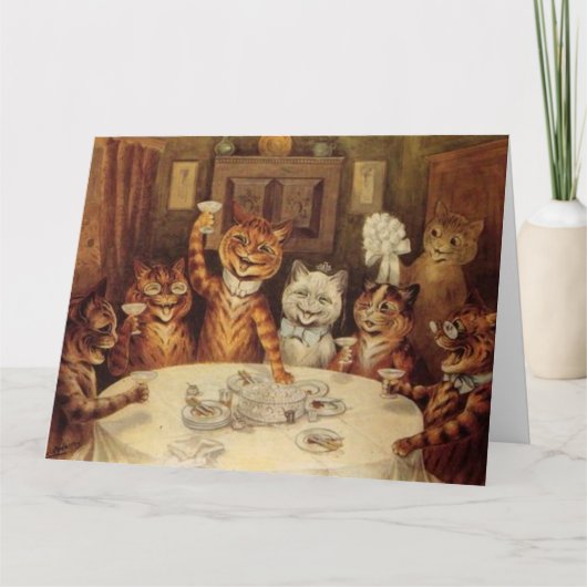 LOUIS WAIN CAT CATS KERSTFEEST GROET KAART (Voorkant)