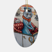 Louis Wain Cat Chaffeur Kerstmis Keramisch Ornament (Rechts)