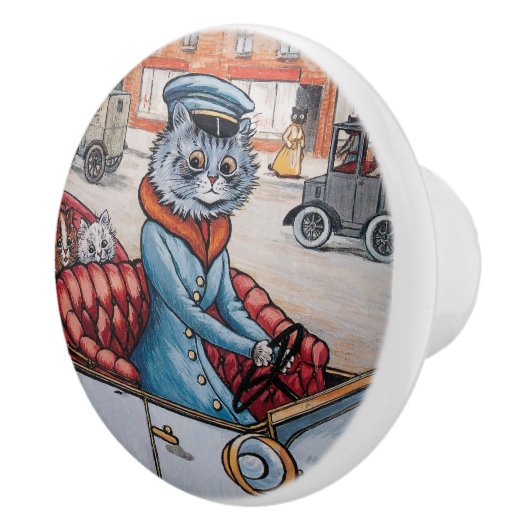 Louis Wain Cat Chauffeur Decorative Knob Keramische Knop (Rechts)