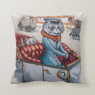 Louis Wain - Cat Chauffeur met Kittens Kussen