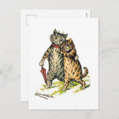 Louis Wain, Cat Couple Feestdagenkaart (Voorkant / Achterkant)
