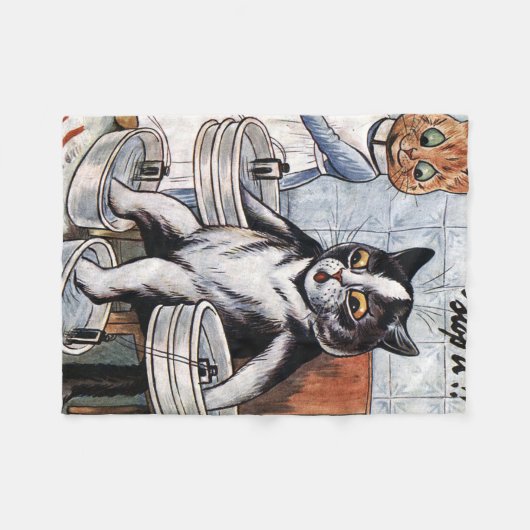 Louis Wain - Cat Dressed As A Nurse Fleece Deken (Voorkant (Horizontaal))