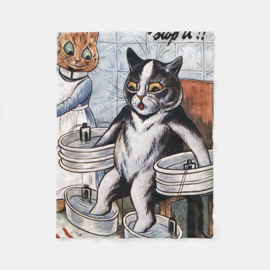 Louis Wain - Cat Dressed As A Nurse Fleece Deken (Voorkant)