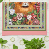 Louis Wain Cat en Flowers Kitchen Towel Theedoek (Gevouwen)