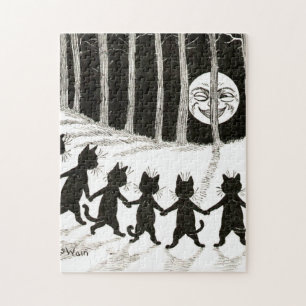 Louis Wain Cat Full Moon Legpuzzel