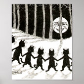 Louis Wain Cat Full Moon Poster (Voorkant)