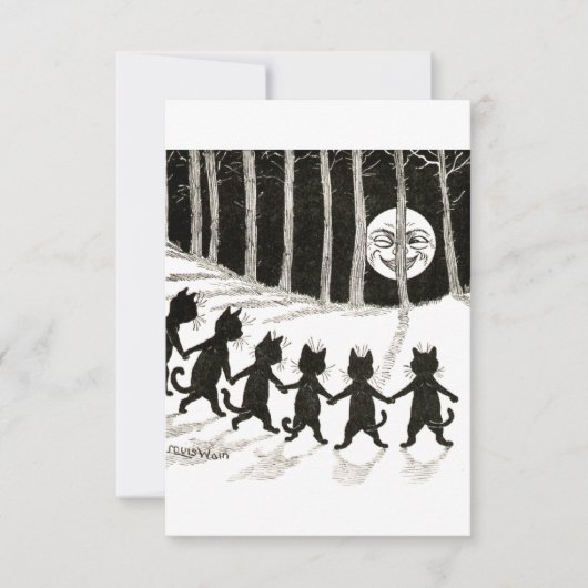 Louis Wain Cat Full Moon Save The Date (Voorkant)