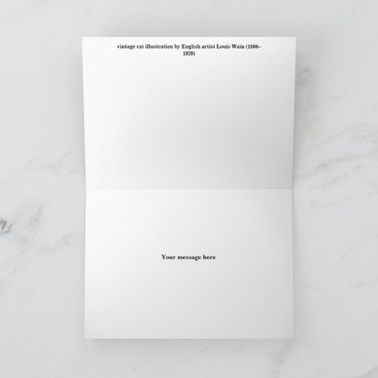 Louis Wain Cat Hartelijk dank Bedankkaart (Binnen)