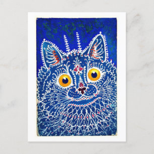 Louis Wain Cat in gotische stijl  Briefkaart
