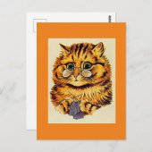 Louis Wain, Cat Knitting, Art Briefkaart (Voorkant / Achterkant)
