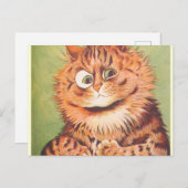 Louis Wain Cat Librarian Briefkaart (Voorkant / Achterkant)