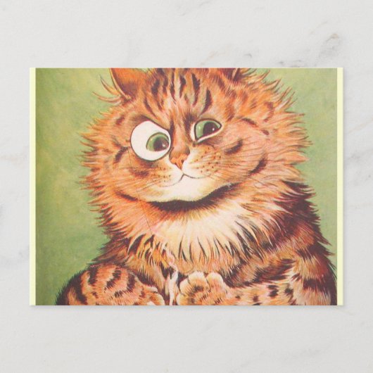 Louis Wain Cat Librarian Briefkaart (Voorkant)
