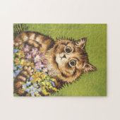 Louis Wain Cat met bloemen Legpuzzel (Horizontaal)