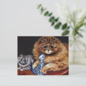 Louis Wain Cat met een Cat Trinket Briefkaart (Staand voorkant)