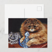 Louis Wain Cat met een Cat Trinket Briefkaart (Voorkant / Achterkant)