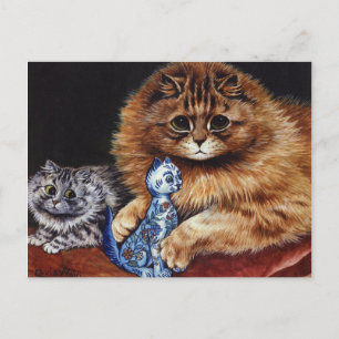 Louis Wain Cat met een Cat Trinket Briefkaart