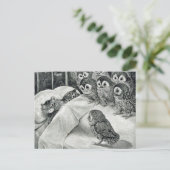Louis Wain Cat Nightmare Owl Bird Briefkaart (Staand voorkant)