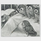 Louis Wain Cat Nightmare Owl Bird Cadeaupapier (Vlak)