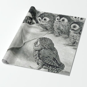 Louis Wain Cat Nightmare Owl Bird Cadeaupapier