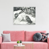 Louis Wain Cat Nightmare Owl Bird Canvas Afdruk (Insitu (Woonkamer))