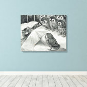 Louis Wain Cat Nightmare Owl Bird Canvas Afdruk (Insitu (Houten vloer))