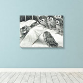 Louis Wain Cat Nightmare Owl Bird Canvas Afdruk (Insitu (Houten vloer))