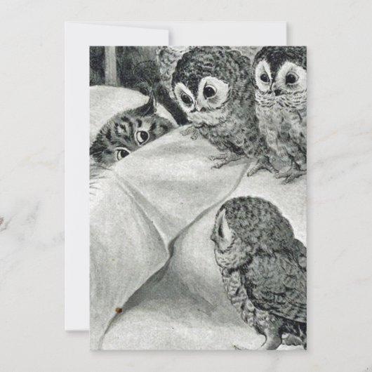 Louis Wain Cat Nightmare Owl Bird Kaart (Voorkant)