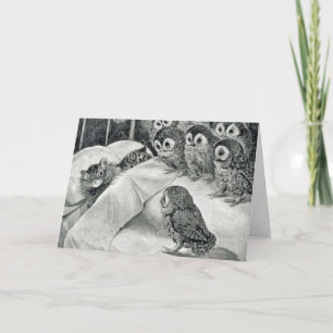 Louis Wain Cat Nightmare Owl Bird Kaart